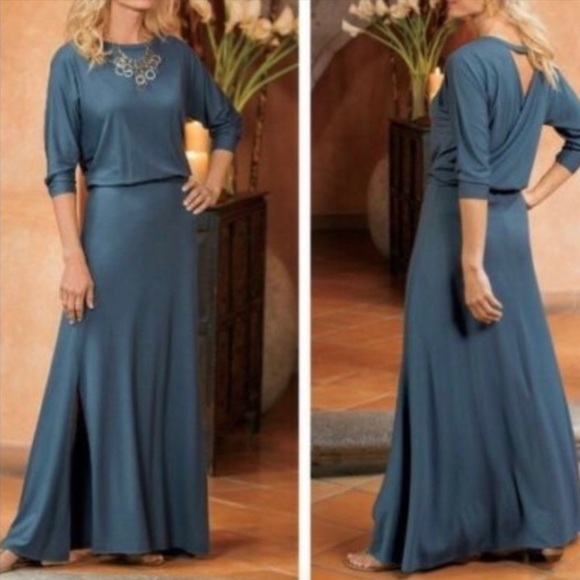 Soft Surroundings Dresses & Skirts - Soft Surroundings‎ Maxi Wrap Open Back Dress M